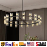 36" Large K9 Crystal Chandelier Luxury Ceiling Pendant Light Fixture Black Ul. Fixed Price $606.99.