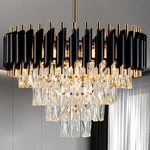 Modern Crystal Chandelier For Dining Room Fixture 5 Lights Black Go.... Fixed Price $180.46.