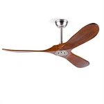 52 Inch Ceiling Fan Without Lights Nickel 3 Dark Walnut Solid Wood Blades. Fixed Price $149.90.