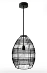 River Of Goods 1-LIGHT Black Pendant With Oversized Woven Shade. Fixed Price $79.00.