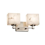 Justice Design Group Tetra 2-LIGHT Bath Bar Brushed Nickel Alabaster Shades. Fixed Price $169.99.