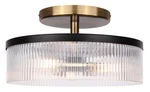 Canarm Jenner 3-LIGHT Semi-flush Mount Ceiling LIGHT15-INCH Matte Black And Gold. Fixed Price $213.72.