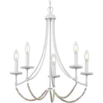 Progress Lighting Callin 22.75 In. 5-LIGHT Cottage White Chandelier. Fixed Price $29.99.