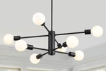 Amzasa Black Modern Sputnik Chandelier 8 Light Farmhouse Mid Century Pendant. Fixed Price $54.99.