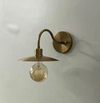 Luminous Elegance Handcrafted Brass Dish Wall Lamp Illuminating Home Decor Light. Fixed Price $135.00.