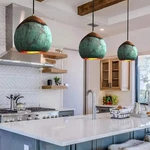 Set Of 3 Oxidized Copper Pendant Lights, Hammered Dome Lamps For Kitchen 10 Inch. Fixed Price $499.00.