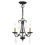 Livex Daphne Light Mini Chandelier, Black/brass/clear Crystals 40873-04. Fixed Price $169.96.
