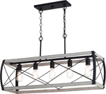 Vaxcel Lighting H0263 Montclare 35"W Linear Chandelier - Textured Black. Fixed Price $449.99.