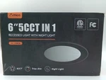 Amico 6 Inch 5CCT Black Led Recessed Ceiling With Night Light, 2700K/300. Fixed Price $44.38.
