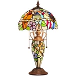 Capulina Tiffany Lamp Stained Glass Table 12X12X23 Inches 3-LIGHT Cardin.... Fixed Price $222.45.