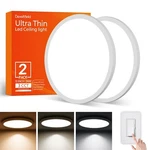 2PACK 12INCH Led Flush Mount Ceiling Light FIXTURE,24W 2400LM,DIMMABLE Cct 30.... Fixed Price $35.28.