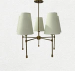Handcrafted Radiant Elegance 5 Arm Brass Shade Chandelier. Fixed Price $358.66.