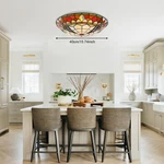 Usa Retro Chandeliers Stained Glass Flush Mount Ceiling Lamp Light Fixture. Fixed Price $97.19.