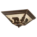 Used Vaxcel CC55714BBZ Bozeman 3-LIGHT Flush Mount In Rustic And Square Style. Fixed Price $202.29.