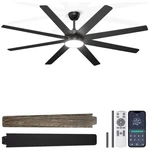 72'' Large Ceiling Fans With Lights, Modern Black Remote/app Cont.... Fixed Price $168.05.