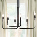 Yansun 20 In. 6-LIGHT Matte Black Modern Empire Hanging Chandelier W/ Remote. Fixed Price $49.95.