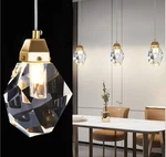 Kokaizeeki Diamond Crystal Pendant Light 2 Pack Mini Ceiling Hanging Gold/brass. Fixed Price $56.59.