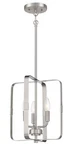 Brushed Polished Nickel Three Light Foyer Pendant From The Stowe Collection. Fixed Price $203.85.