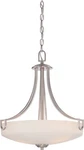 Nuvo Lola Light Brushed Nickel Etched Opal Glass Chandelier/pendant Orig $300. Fixed Price $115.19.