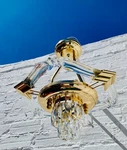 Antique Mid Century Chandelier Murano Glass Brass Sciolari Lightolier Style. Fixed Price $597.00.