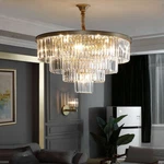 Modern K9 Crystals Pendant Ceiling Light 24" Round Top Chandeliers Lamp. Fixed Price $399.99.