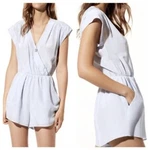 Babaton Aritzia 'corbett' 100% Silk Light Blue Romper Playsuit Womens Sz. Fixed Price $14.00.
