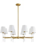 Ruiyey Dining Room Chandeliers Modern White Gold 8-LIGHT Metal. Fixed Price $116.92.
