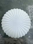 Nos Round Glass Ceiling White Vintage Light Shade Flush Mount Ribbed Near Mint. Fixed Price $49.99.
