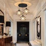 Elegant Farmhouse Glam Chandelier With Glass Star Pendants Bulbs. Fixed Price $281.99.