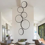 Sparklelf Rings Modern Led Chandelier For High Ceiling 6-LIGHT, Black. Fixed Price $84.97.