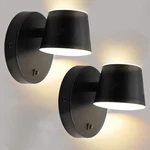 Homdec Rv Led Bedside Reading Light With Switch 2PACK, Round Base Wall Sconce. Fixed Price $71.32.