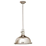 Kichler Hatteras Bay 1-LIGHT Polished Nickel Ribbed Glass Pendant. Fixed Price $239.92.