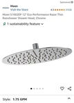 Moen 12 Chrome 1.75 Gpm Eco-performance Rain Shower Head S1002EP. Fixed Price $350.00.