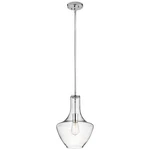 Kichler 42141CHCLR Everly 1-LIGHT 10.5" Pendant In Chrome. Fixed Price $209.99.