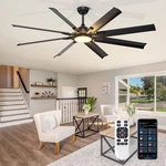 Ohniyou 72 Inch Industrial Ceiling Fan With Lights Remote Control, Black Larg.... Fixed Price $222.63.