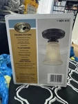 Hampton Bay 1-LIGHT Oil Rubbed Bronze Flushmount Bell Shaped White Glass Shade. Fixed Price $9.50.