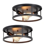 Skejao 13 Inch Black Flush Mount Ceiling Light Fixture, Matte. Fixed Price $62.99.