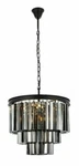 Silver Shade Crystal Matte Black Chandelier Foyer Or Dining Room Light Fixture. Fixed Price $1410.92.