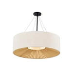 Justice Textile Warren 8LT 48" Drum Pendant, Black/cream FAB-9577-CREM-MBLK. Fixed Price $1998.00.