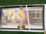 Hampton Bay 5-LIGHT Chandelier Brushed Nickel Frosted Amber Glass Shades Modern. Fixed Price $22.77.