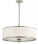 Kichler 43988NI Melrose 24" 4-LIGHT Semi Flush Pendant In Brushed Nickel. Fixed Price $420.00.