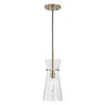 Capital Lighting Mila Pendant, Aged Brass/clear Half-crackle 342411AD. Fixed Price $142.40.