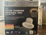 Commercial Electric 4" Title 20 Adjustable Cct Integrat. Led Recessed Light Trim. Fixed Price $16.00.
