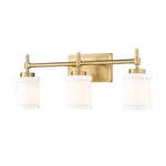Z-lite Cadoc 23.5 In. 3-LIGHT Modern Gold Vanity-light W/gloss Opal Glass Shade. Fixed Price $37.99.