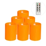 Giveu Flameless Flickering Plastic Led Candle 6-PACK Remote 3X4 -orange. Fixed Price $26.88.