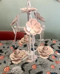 Simply Shabby Chic Metal Chandelier Floral Tole Pink White Flower Target 2006. Fixed Price $75.00.