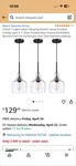 Dolaimy House 3 Pack 1 Light Indoor Hanging Kitchen Island Pendant Ceiling. Fixed Price $72.00.
