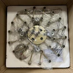 Tzoe Modern Crystal Brass Chandelier 8-LIGHT Round Pendant, 19" X 24.5". Fixed Price $89.78.