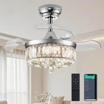 Dumaiway 30" Chandelier Ceiling With Light Crystal Modern Fandelier Rever.... Fixed Price $136.81.