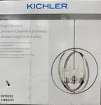 Kichler Angelica 3-LIGHT Pendant Polished Nickel With Crystal Accents. Fixed Price $224.95.